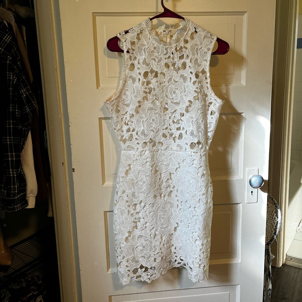 White Lace Mini Dress